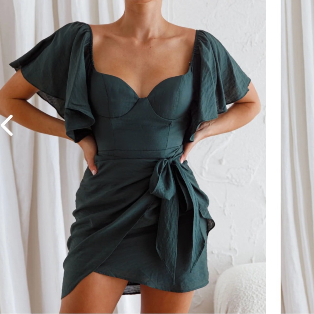 Angel Sleeve Wrap Dress